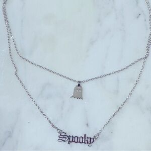 NEW Halloween Layered Ghost Spooky Necklace